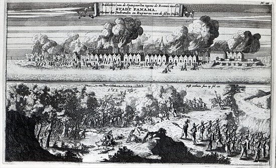 Battle between the Buccaneers and the Spaniards during the attack on Panama in 1671 from Dutch School