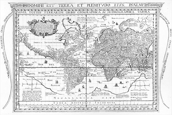 Nova Totius Terrarum Orbis Geographica Ac Hydrographica Tabula from Dutch School