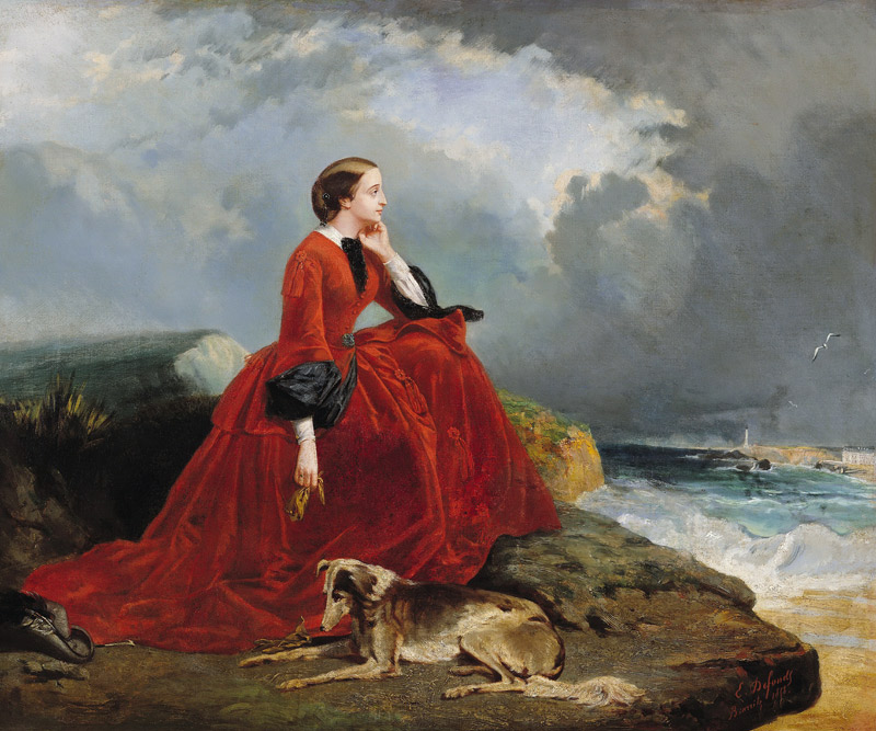 Empress Eugenie (1826-1920) at Biarritz from E. Defonds