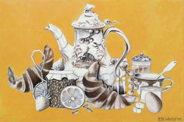 Breakfast, 1993 (acrylic on paper)  from E.B.  Watts