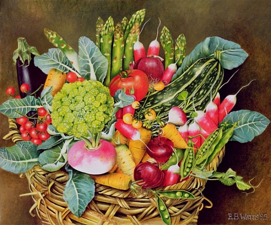 Summer Vegetables, 1995 (acrylic)  from E.B.  Watts