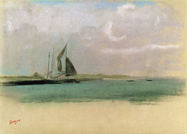 Fishing boats moored in the harbour from Edgar Degas