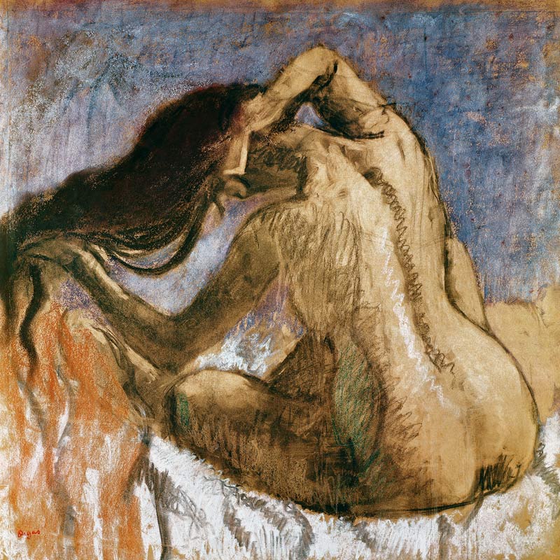 Woman Combing her Hair from Edgar Degas