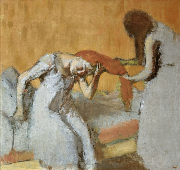 Combing the hair from Edgar Degas