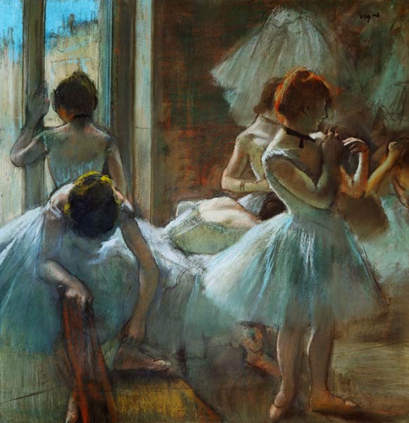Blaue Tänzerinnen in der Pause from Edgar Degas