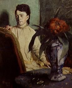 Lady and Chinese flower vase from Edgar Degas