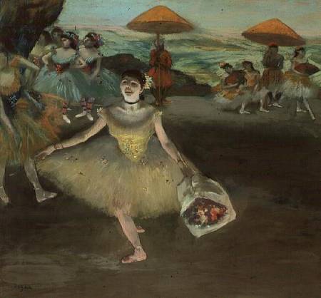 Dancer with bouquet, curtseying from Edgar Degas