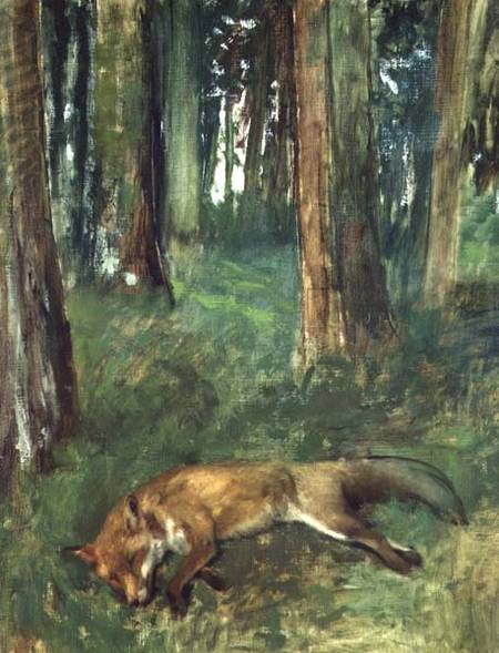 Dead fox lying in the Undergrowth from Edgar Degas