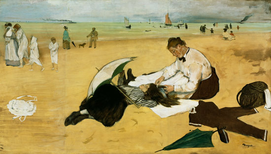 A little girl becomes on the sea beach from Edgar Degas