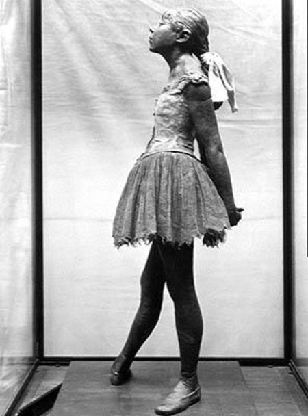 Little Dancer, Aged 14 (polychrome bronze, muslin, satin and wood base) from Edgar Degas