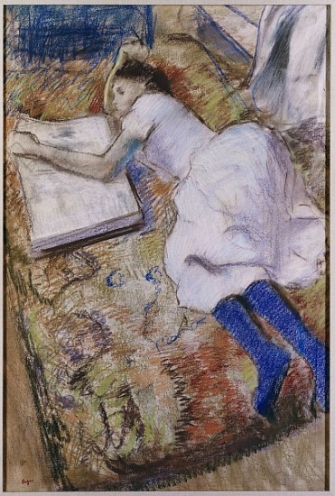 Young Girl Stretched Out Looking at an Album, c.1889 from Edgar Degas