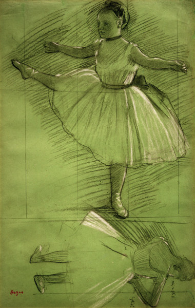 Two studies of dancers from Edgar Degas