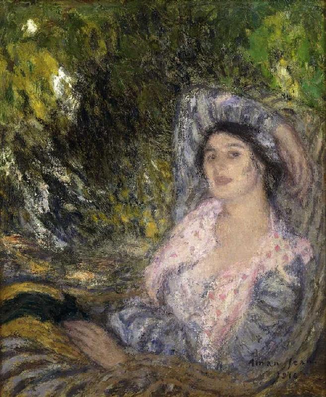 Dame in einem Garten (Femme dans un Jardin) from Edmond-Francois Aman-Jean