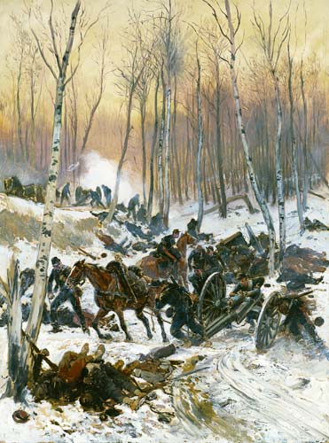Artillery Combat in a Wood during the Siege of Paris from Edouard Detaille