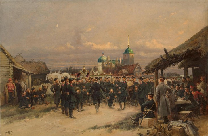 Singers of the Life-Guards 4th The Imperial Family's Rifle Battalion at Tsarskoye Selo from Edouard Detaille