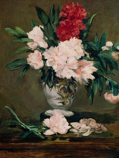 Vase with Whitsun roses, Vase de pivoines