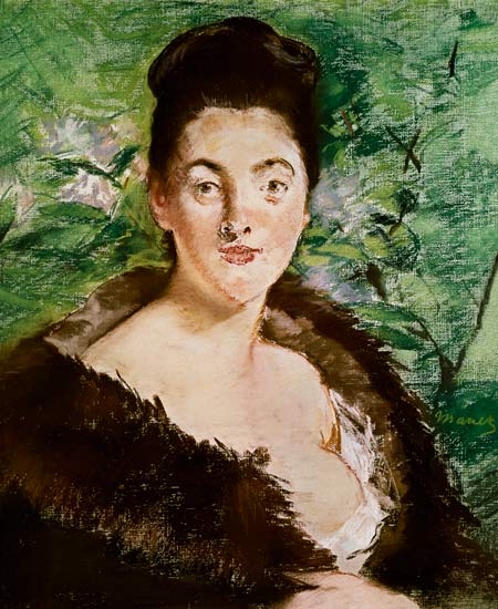Woman in a fur coat (pastel) from Edouard Manet