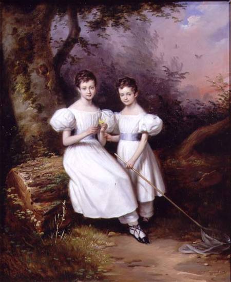 Portrait of Two Children from Edouard Pingret