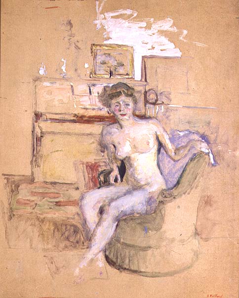 Seated Female Nude, 1940 (board)  from Edouard Vuillard
