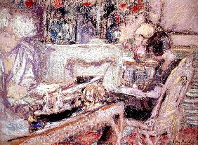 Interior - Mme Hessel at her Home, c.1930 (pastel on paper) 