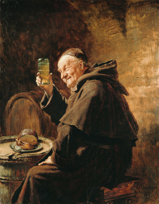 Mönch bei der Weinprobe. from Eduard Grützner