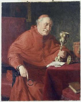 Ein Kardinal betrachtet einen Pokal