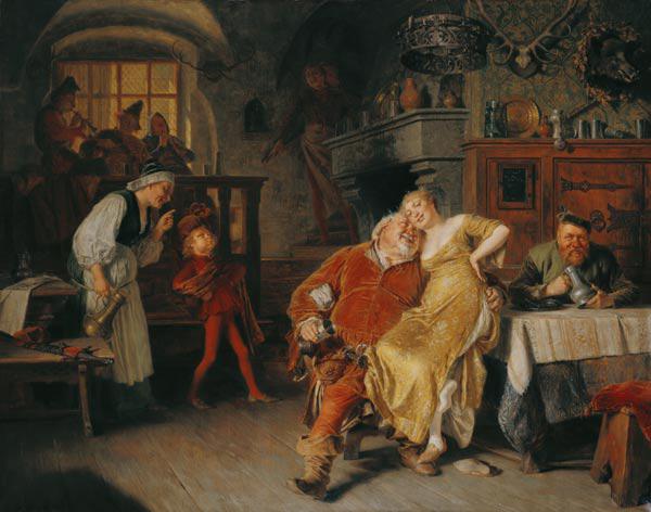 Falstaff in the tavern to the wild pig head (from Heinrich IV.)