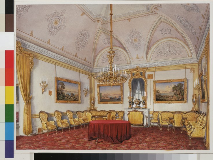 Interiors of the Winter Palace. The Third Reserved Apartment. The Drawing Room from Eduard Hau