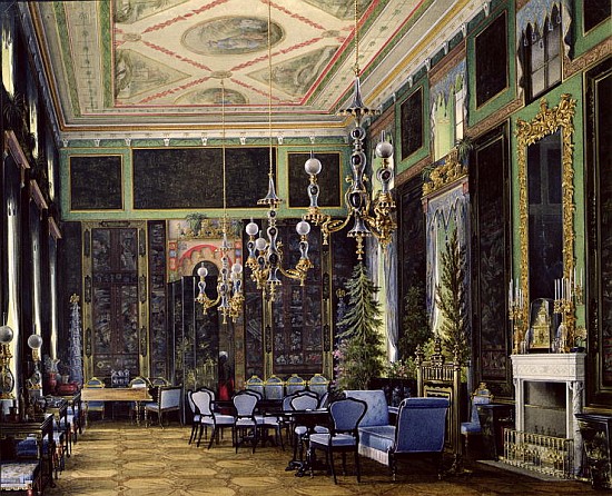 The Chinese Room in the Great Palais in Tsarskoye Selo (w/c, gouache and ink on paper) from Eduard Hau