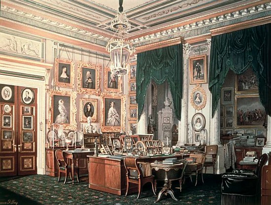 The Study of Alexander III (1845-94) at Gatchina Palace, c.1881 from Eduard Hau