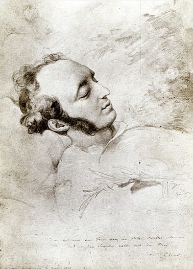 Felix Mendelssohn (1809-47) on his deathbed, c.1847 from Eduard Julius Friedrich Bendemann