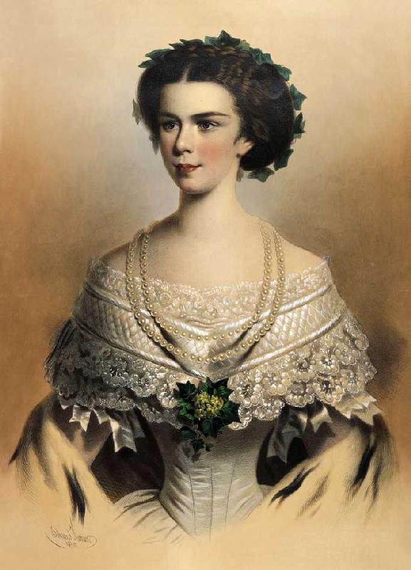 Portrait der jungen Kaiserin Elisabeth von Österreich from Eduard Kaiser