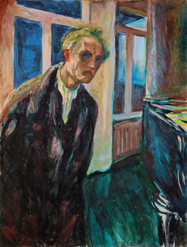 Wanderer by night: self portrait  from Edvard Munch
