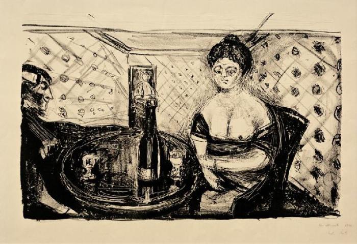 Bordellszene: Zum süßen Mädel from Edvard Munch