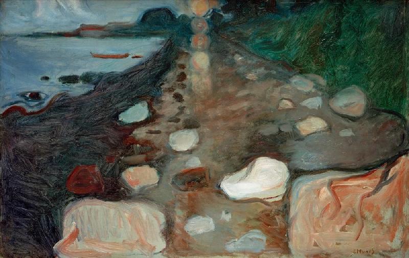 Moonlight on the beach from Edvard Munch