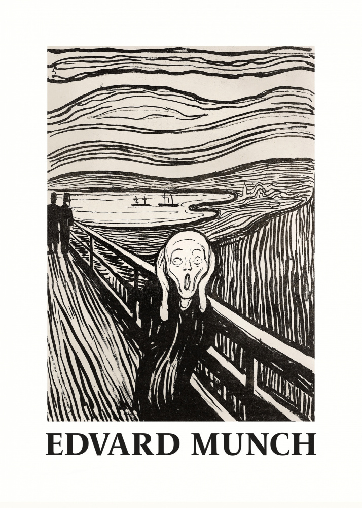 Skriet- The Scream - Monochrome Version from Edvard Munch