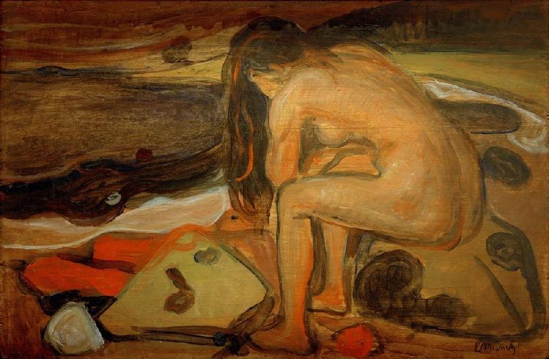 Female nude on the beach from Edvard Munch