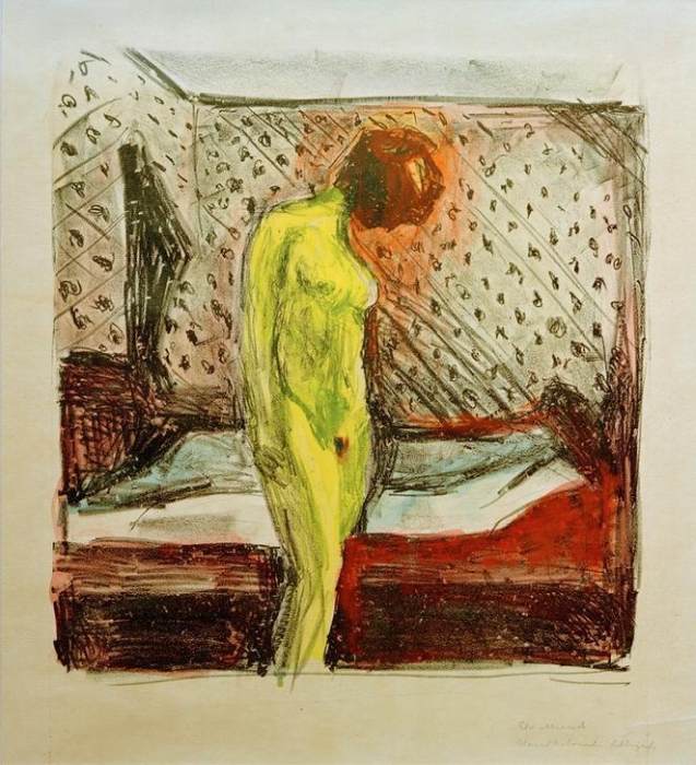 Weinende junge Frau am Bett from Edvard Munch