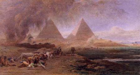 A Caravan Overtaken by a Sandstorm, Egypt  & from Edward Angelo Goodall