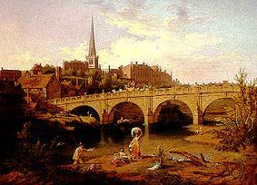 Look at Shrewsbury with the river Severn from Edward Dayes