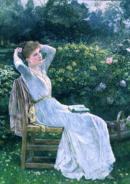 Summertime: portrait of the artist's wife, Hannah from Edward Killingsworth Johnson