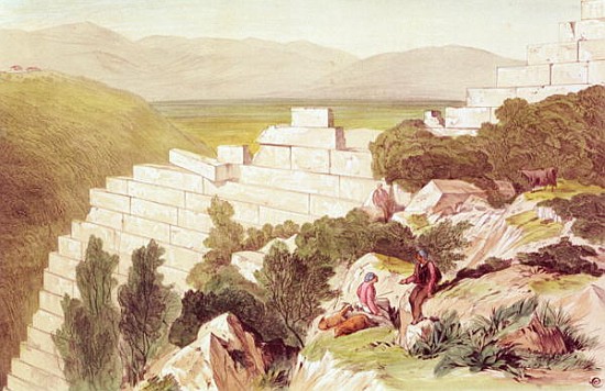Walls of Ancient Samos, Cephalonia, 19th century (watercolour) from Edward Lear