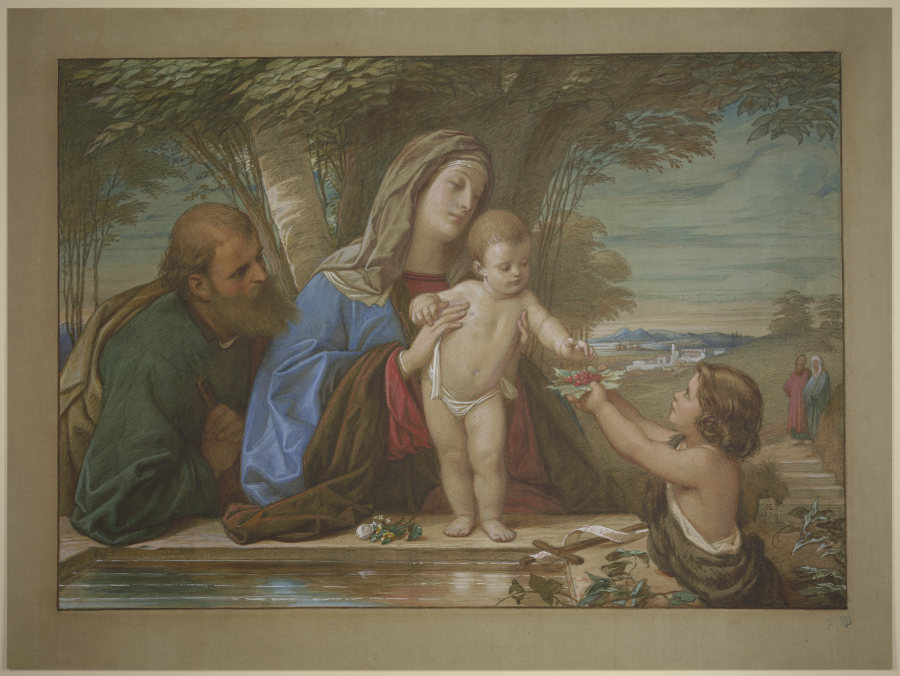 Madonna della Fontana: Die Heilige Familie mit dem Johannesknaben an einer Quelle from Edward von Steinle