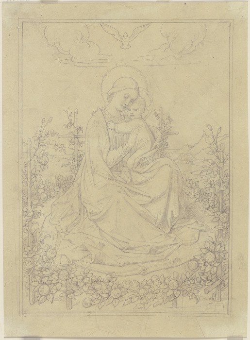 Madonna in the rose garden from Edward von Steinle