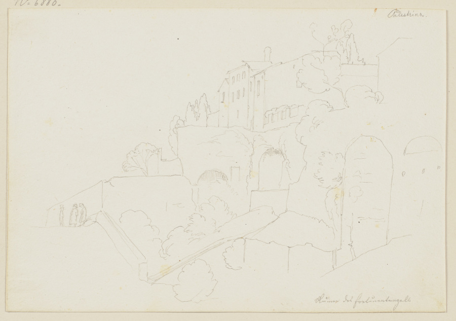 Ruinen des Fortunatempels in Palestrina from Edward von Steinle
