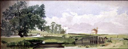 A Riverside Scene with a Lock from Edward W. Robinson