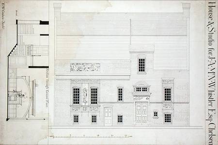 Design for House & Studio for J.A.M. Whistler Esq, Chelsea from Edward William Godwin
