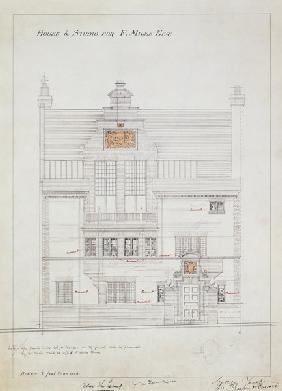 Working drawing for House and Studio for F. Miles Esq, Tite Street, Chelsea