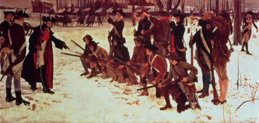 Baron von Steuben drilling American recruits at Valley Forge in 1778, 1911 (oil on canvas) from Edwin Austin Abbey