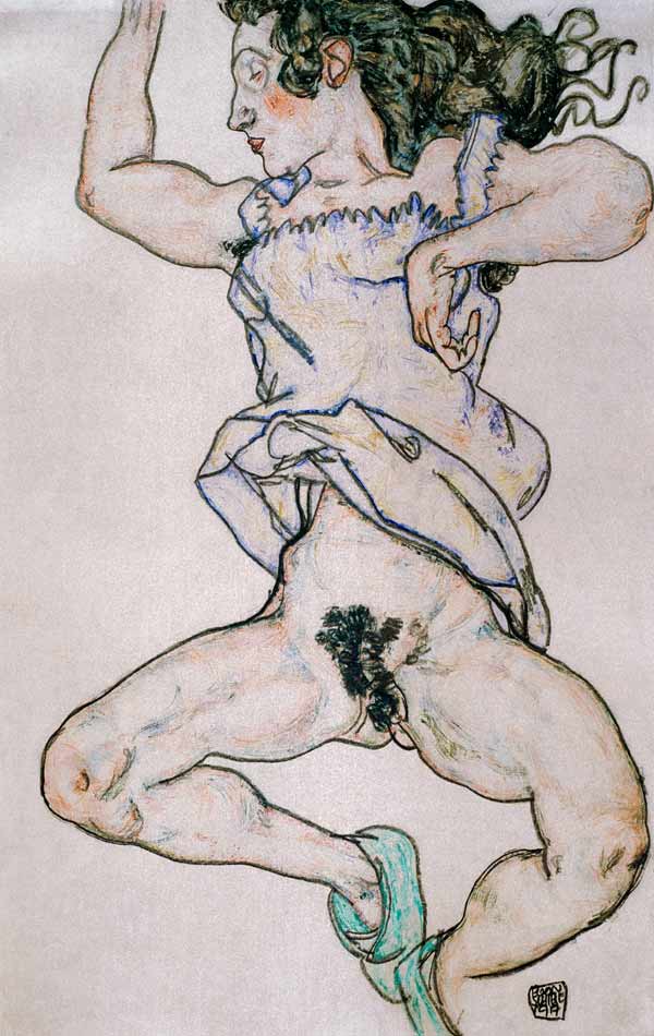 Reclining Nude w.Slippers from Egon Schiele